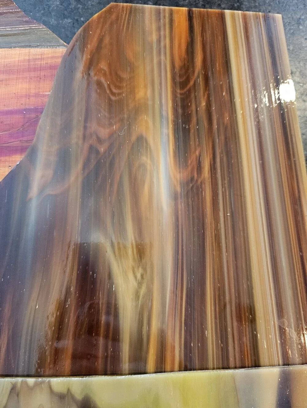 7 Lbs. Largest Scrap Glass Pieces For Stained Glass/Mosaic Shades Of Brown/Red